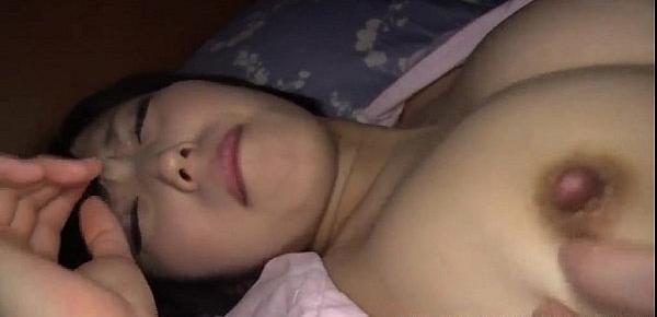  Sleeping Japanese Wife With Natural Tits Gives Lusty Blowjob In POV